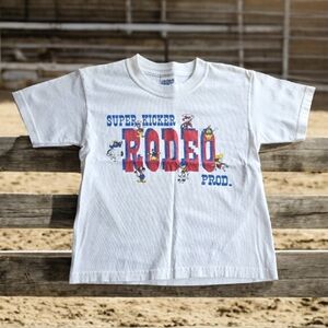 Vintage 90s 🤠 Super Kicker Rodeo Kids Graphic T-Shirt